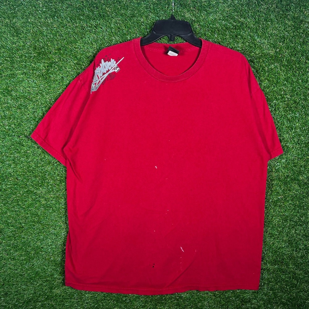 Vintage Quiksilver Mens Red Graphic T-Shirt Skate Surf Logo XL Y2K